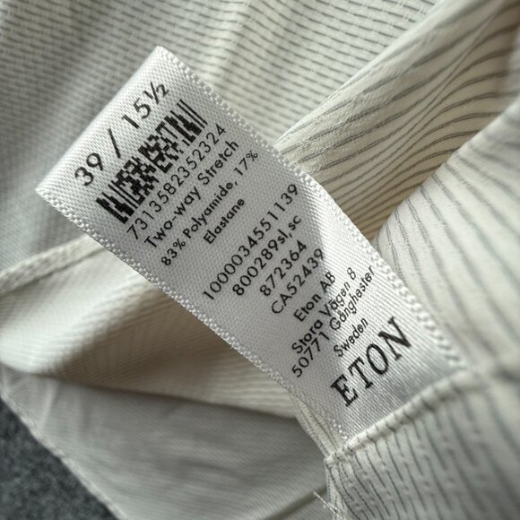 Eton Romania Nylon Spandex Gray Geometric Slim Two-Way Stretch 15.5 Elegant Work - Picture 14 of 16